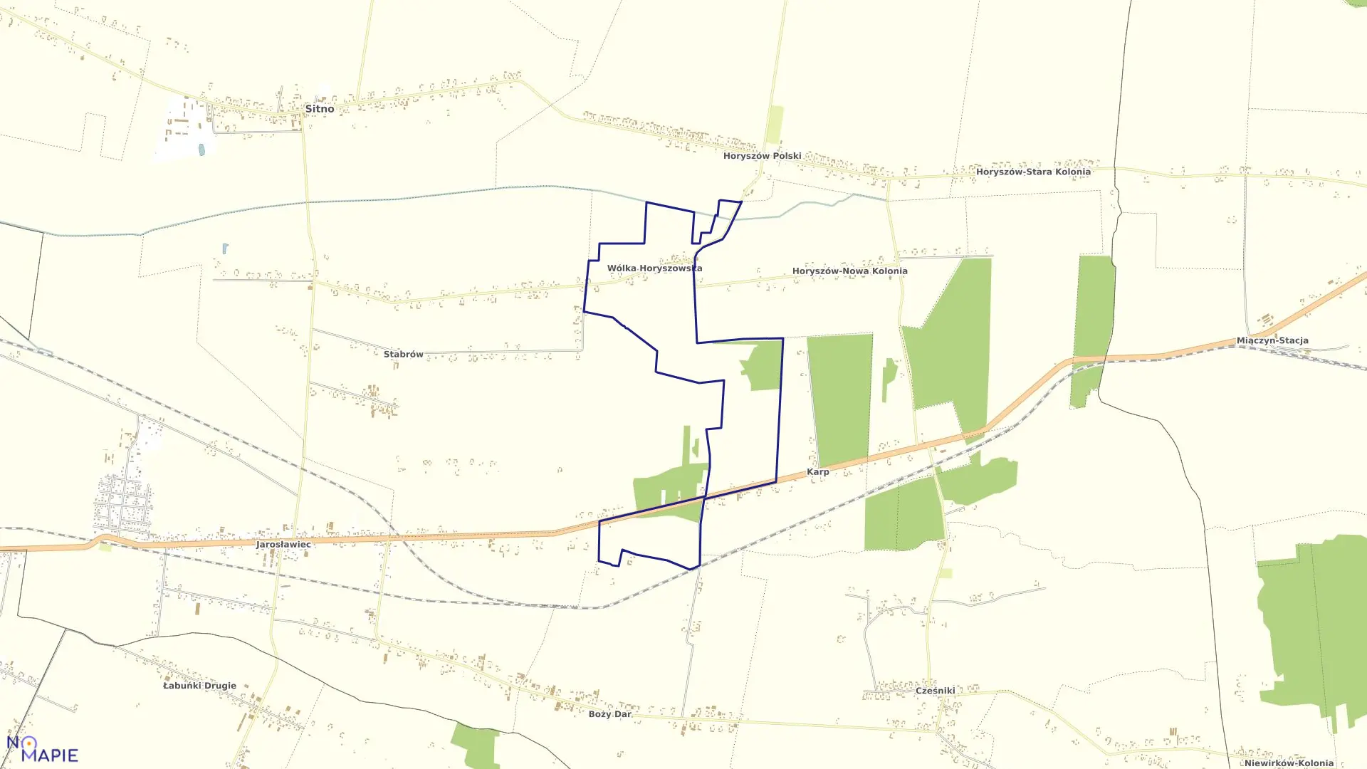 Mapa obrębu Wólka Horyszowska w gminie Sitno